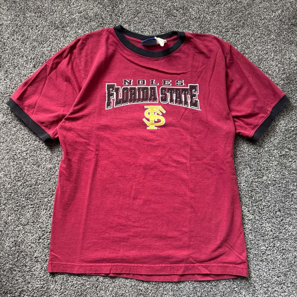 Vintage Florida State Seminoles FSU Ringer T-Shirt Maroon Black Team Athletics U - Picture 2 of 8
